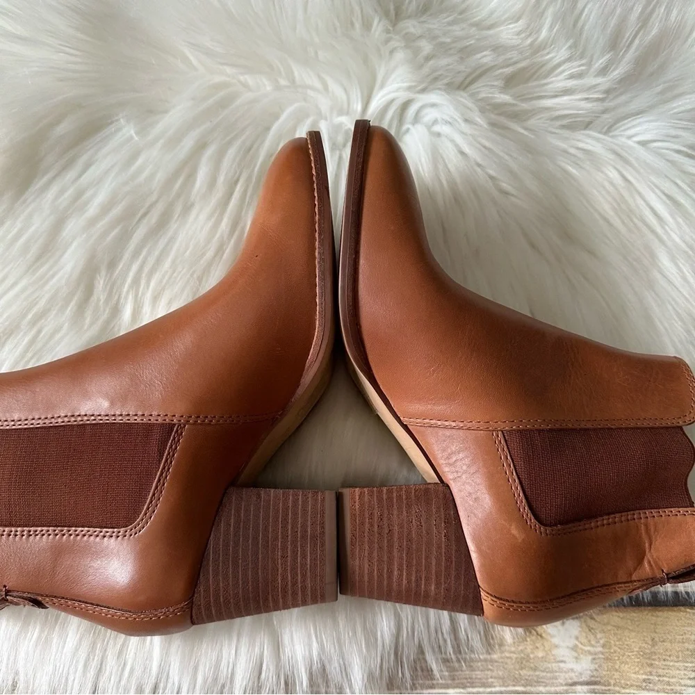 New Madewell The Regan Boots Brown Leather Shoes 5.5